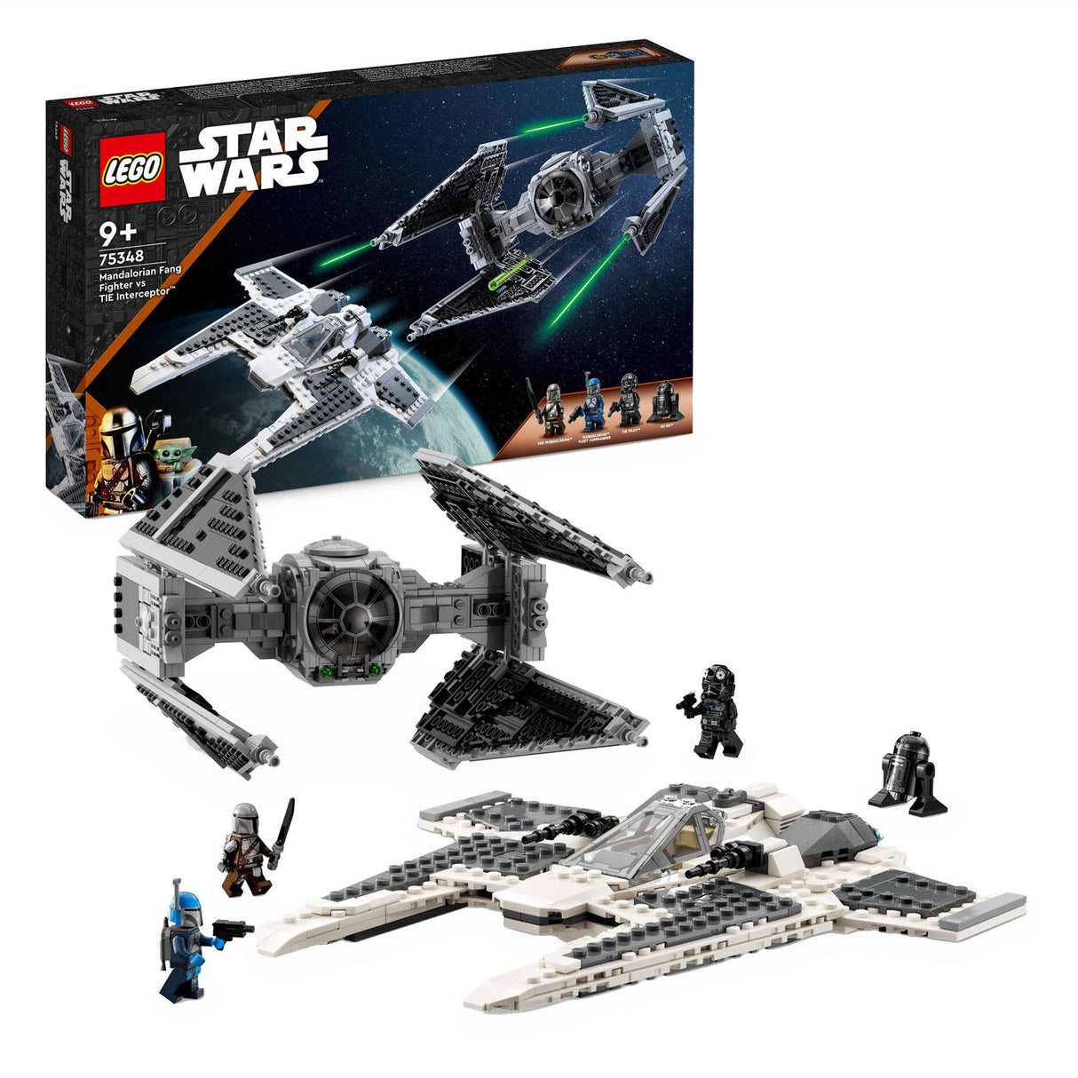 Lego star wars 75348 mandalorian fang fighter vs. tie interceptor set