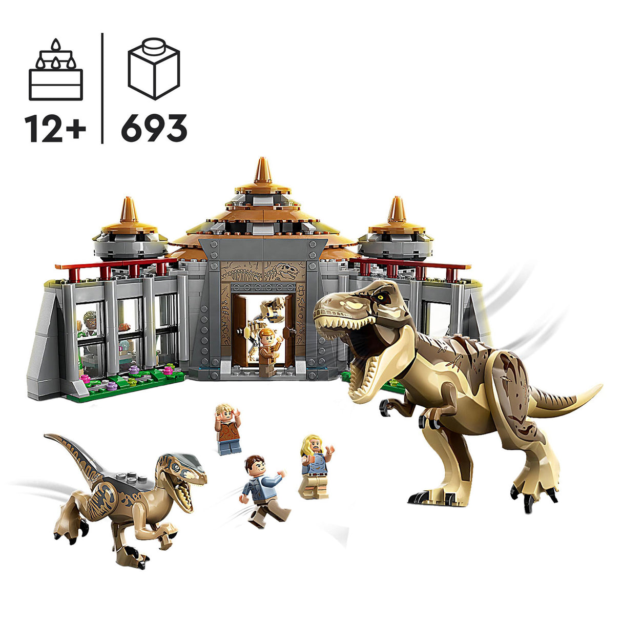 Lego LEGO Jurassic Park 76961 Bezoekerscentrum: T. rex raptor aanval