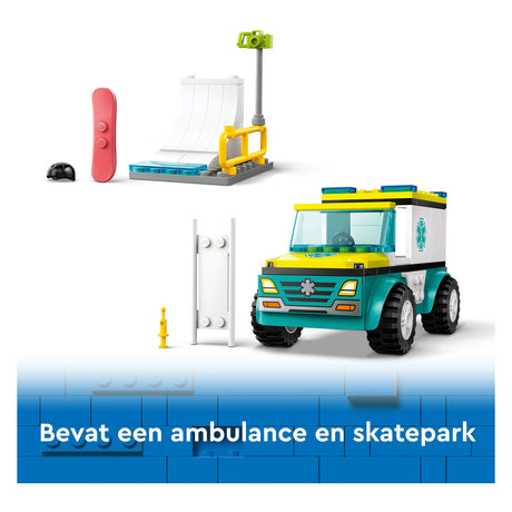 Lego city ambulance en snowboarder - 60403