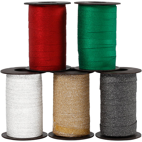 Creativ company https: www.cchobby.nl cadeaulint-b-10-mm-glitter-diverse-kleuren-5x100-m-1-doos