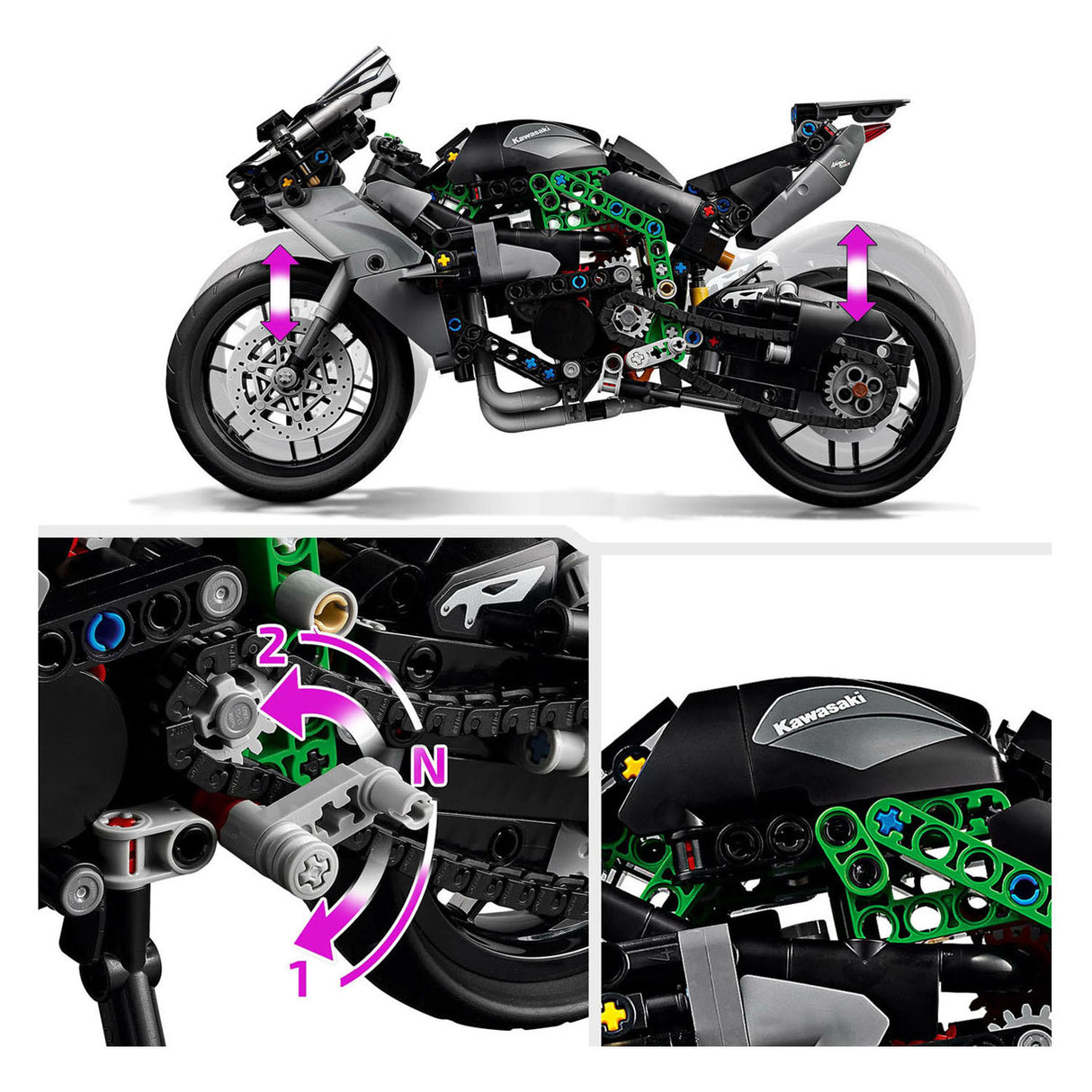 Lego lego technic 42170 kawasaki ninja h2r motor