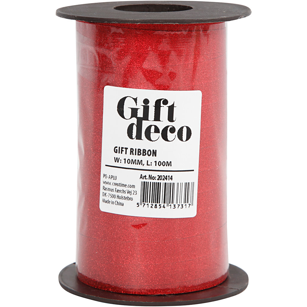 Creativ company https: www.cchobby.nl cadeaulint-b-10-mm-glitter-rood-100-m-1-rol