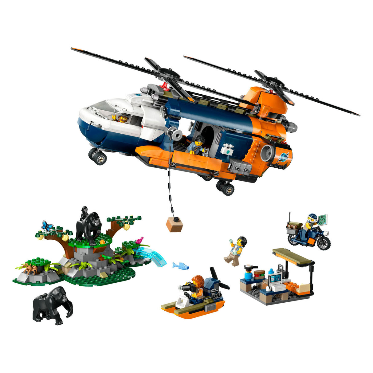 Lego lego city 60437 jungleonderzoekers: helikopter bij de basis