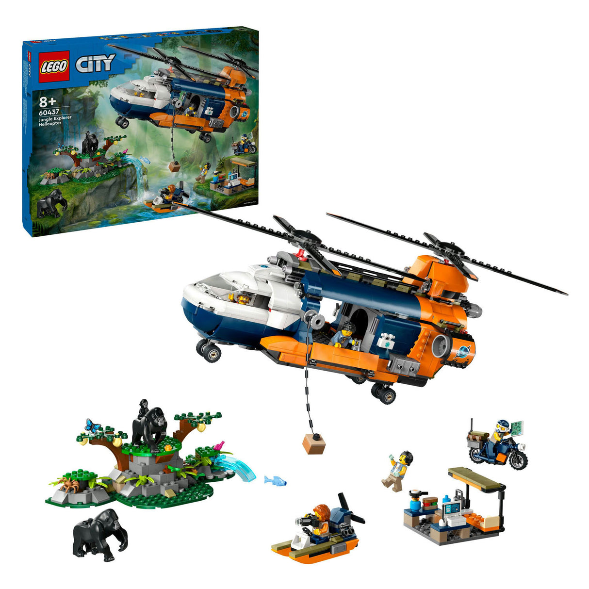 Lego lego city 60437 jungleonderzoekers: helikopter bij de basis