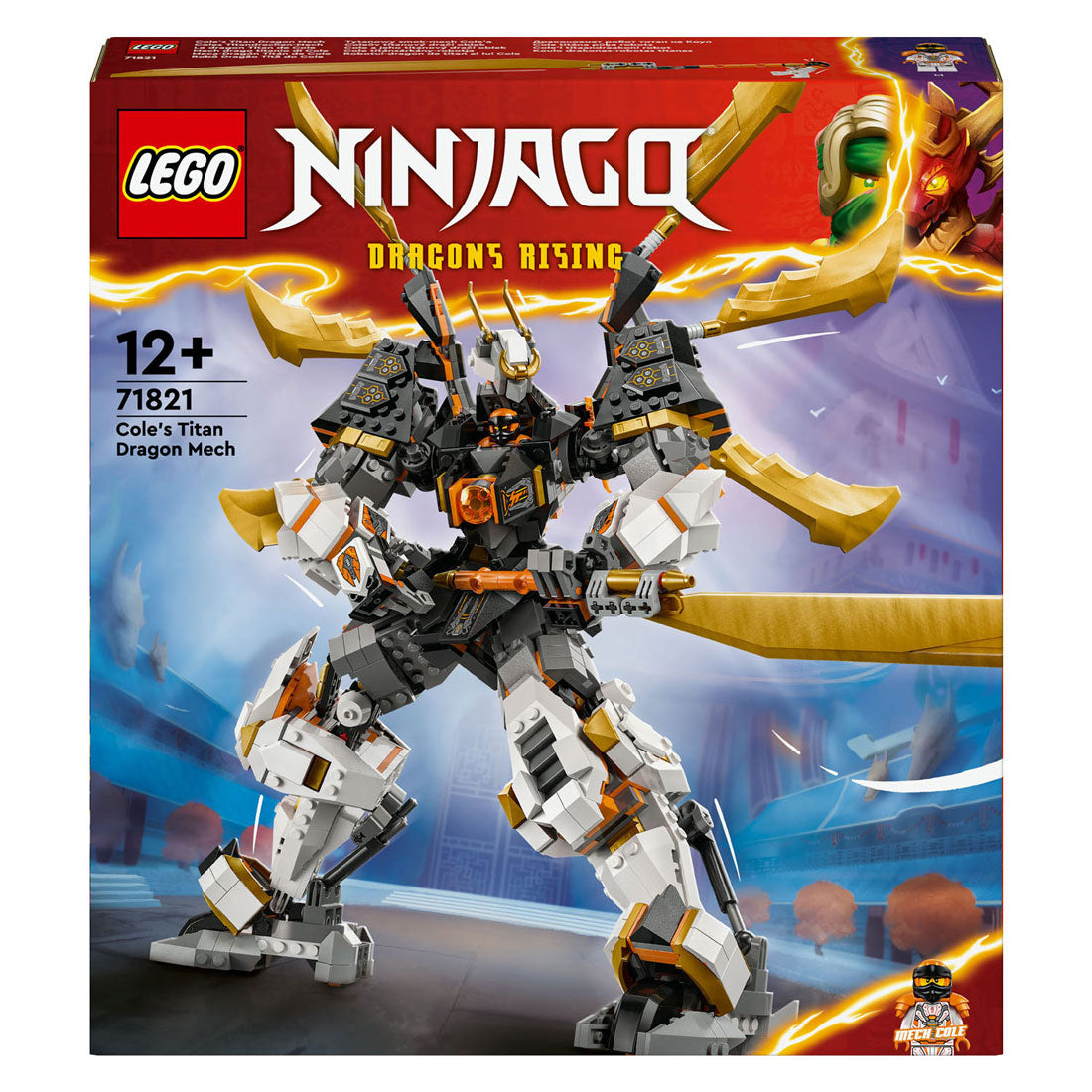 Lego lego ninjago 71821 cole's reusachtige drakenmecha