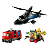 Lego city 60462 helikopter, brandweerauto en onderzeeer remix