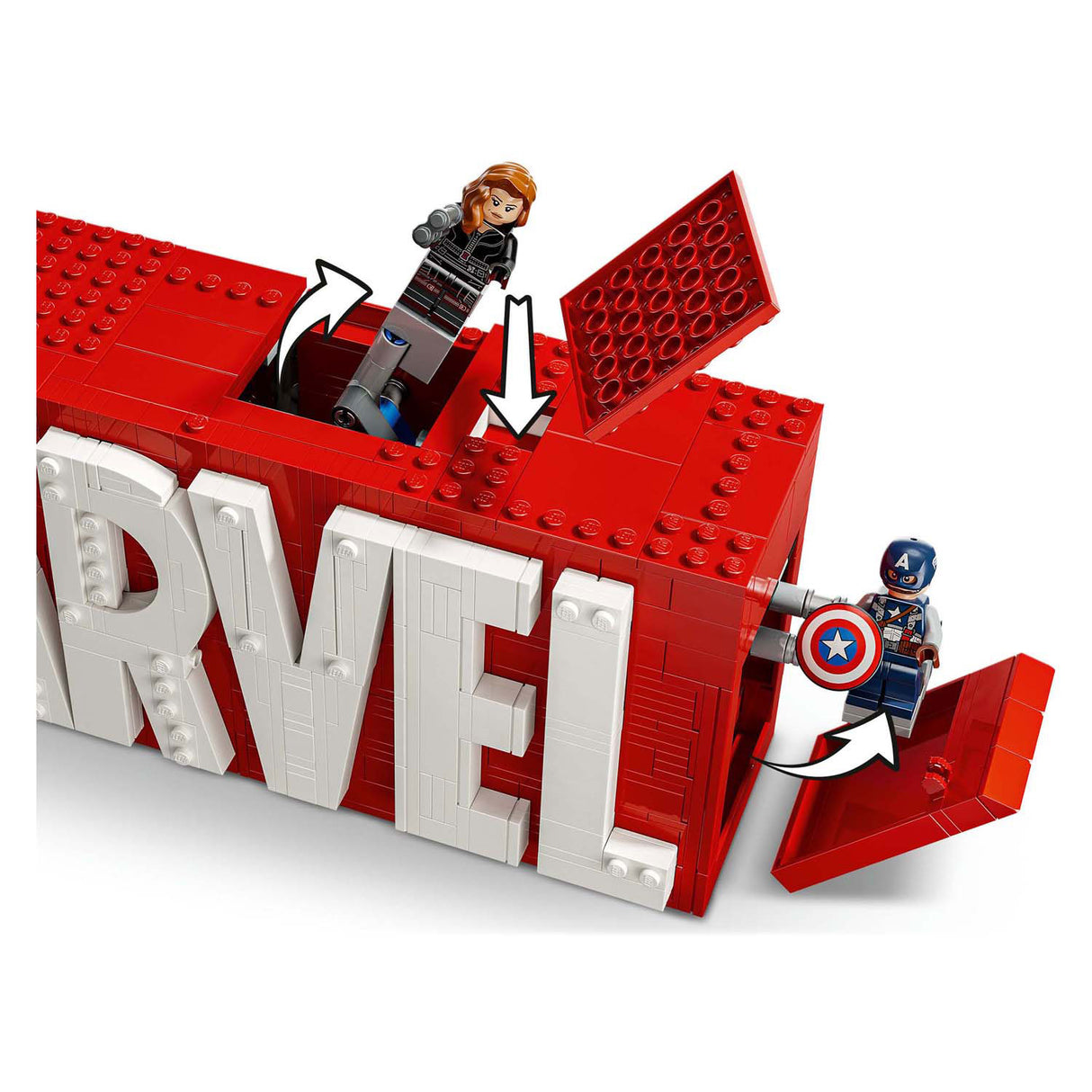 Lego super heroes 76313 marvel logo en minifiguren