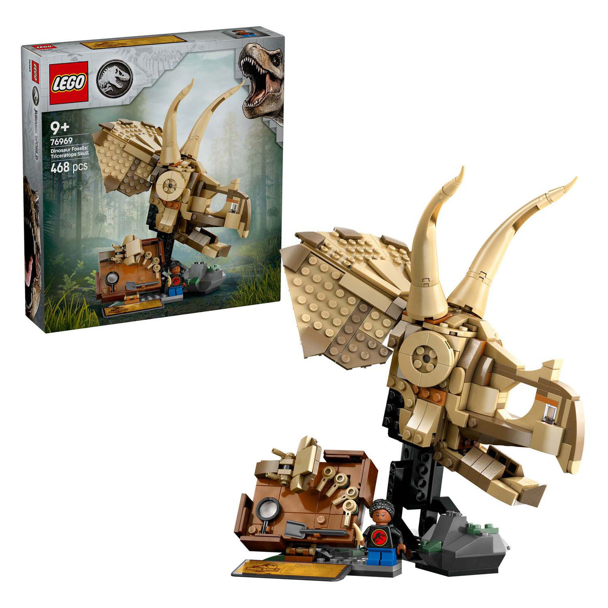 Lego jurassic world 76969 dinosaurusfossielen: triceratops schedel