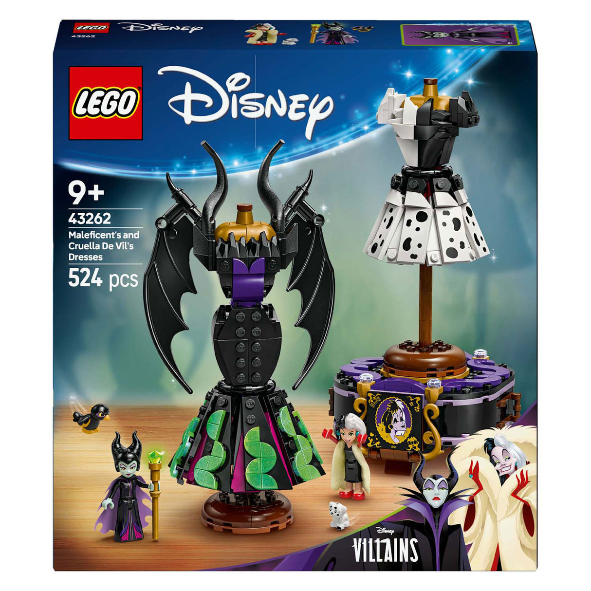 Lego ® disney villains - de jurken van maleficent en cruella de vil - 43262