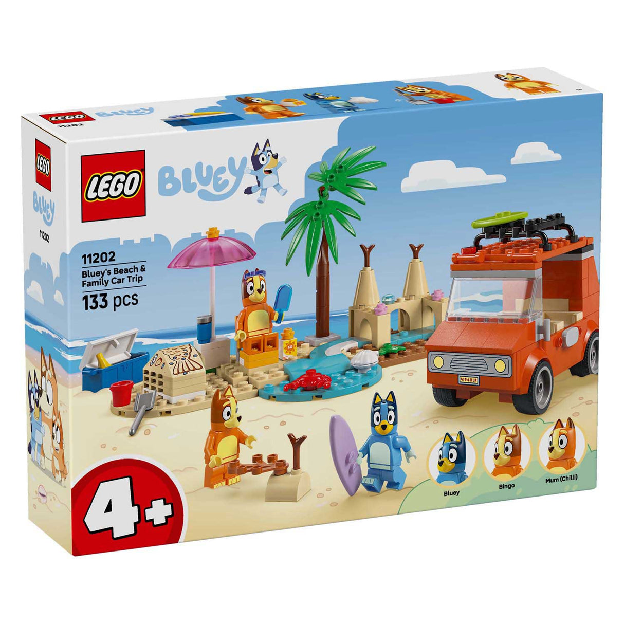 Lego ® bluey: bluey's autorit naar het strand, bouwset - 11202