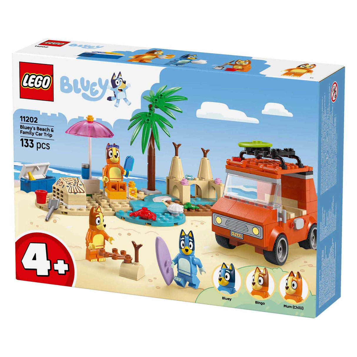 Lego ® bluey: bluey's autorit naar het strand, bouwset - 11202