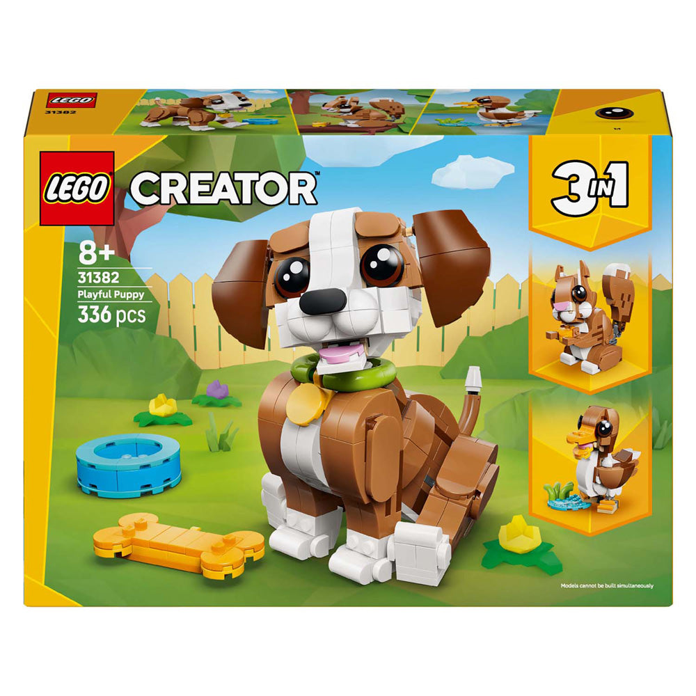 Lego ® creator 3in1 schattige dieren: speelse puppy - dierenset - bouw om tot eekhoorn of eend - 31382