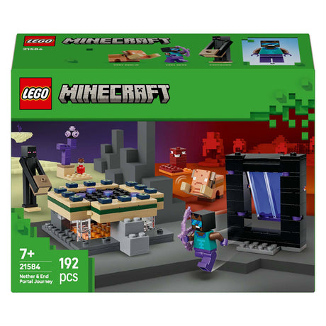 Lego minecraft reis naar de nether en het end-portaal