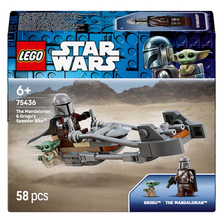 Lego star wars de mandalorian en grogu's speederbike