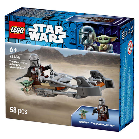 Lego star wars de mandalorian en grogu's speederbike