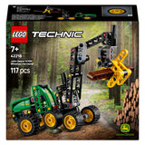 Lego ® technic john deere 1470h houtoogstmachine - werkende klauw en boomstam - modelbouwspeelgoed - 42218
