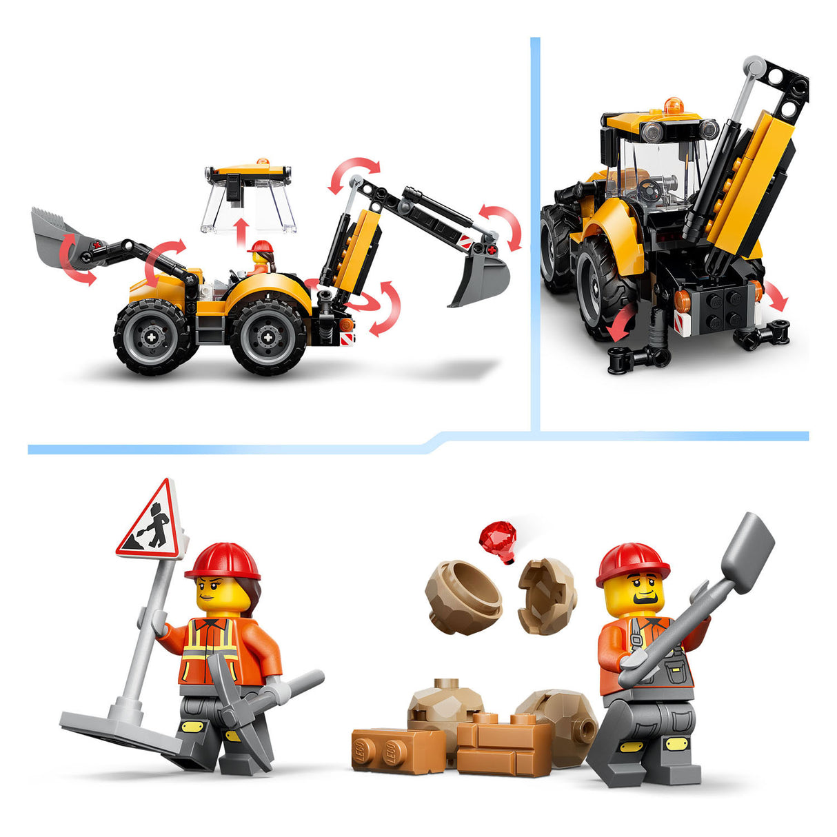 Lego city gele graaflaadmachine speelgoed voor kinderen en kinderkamer decoratie 60480