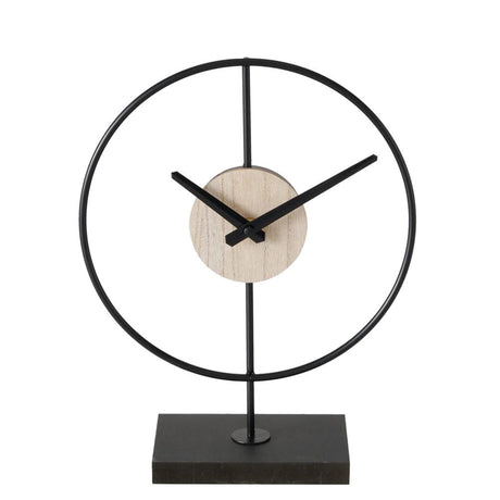 Boltze home tafelklok lumba h31cm, ijzer, mat zwart 26x10x31cm