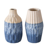 Boltze home vaas aardewerk blauw h21cm 2 assorti