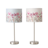 Boltze home tafellamp met kap met bloemdessin h40cm