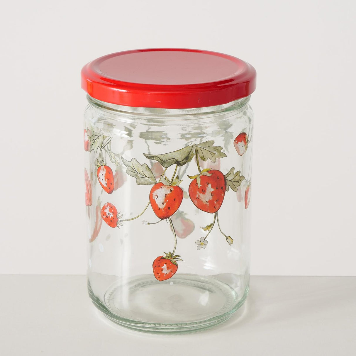 Boltze home voorraadpot 'emily' aardbei glas 500ml dia.9x13cm 2 assorti