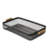 Boltze home dienblad metaal hout zwart 51x27x8cm