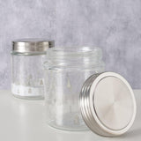 Boltze home voorraadpot glas met kerstbomen 625 ml