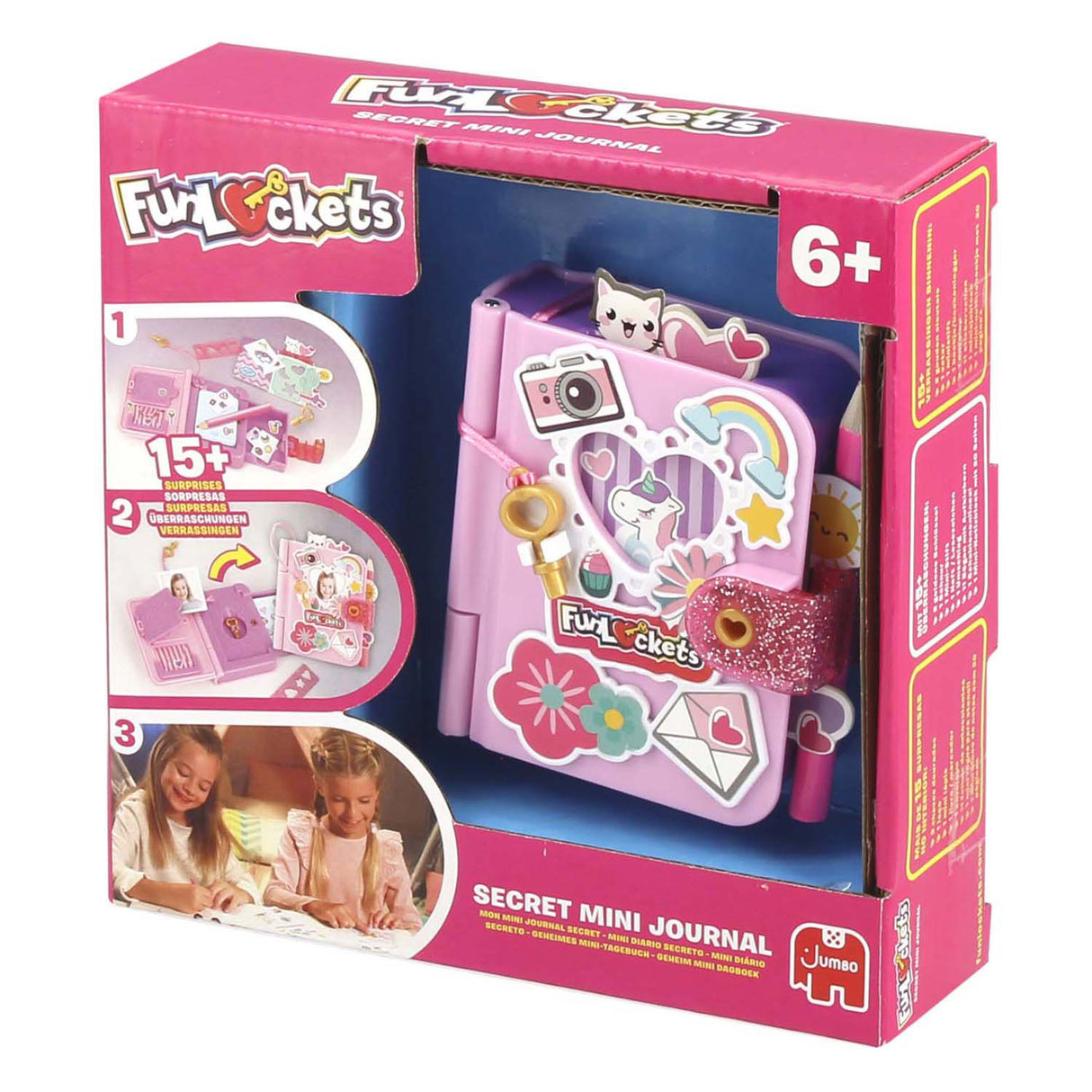 Funlockets jumbo - - secret mini journal - dagboek voor meisjes 6 jaar - met 15+ verrassingen
