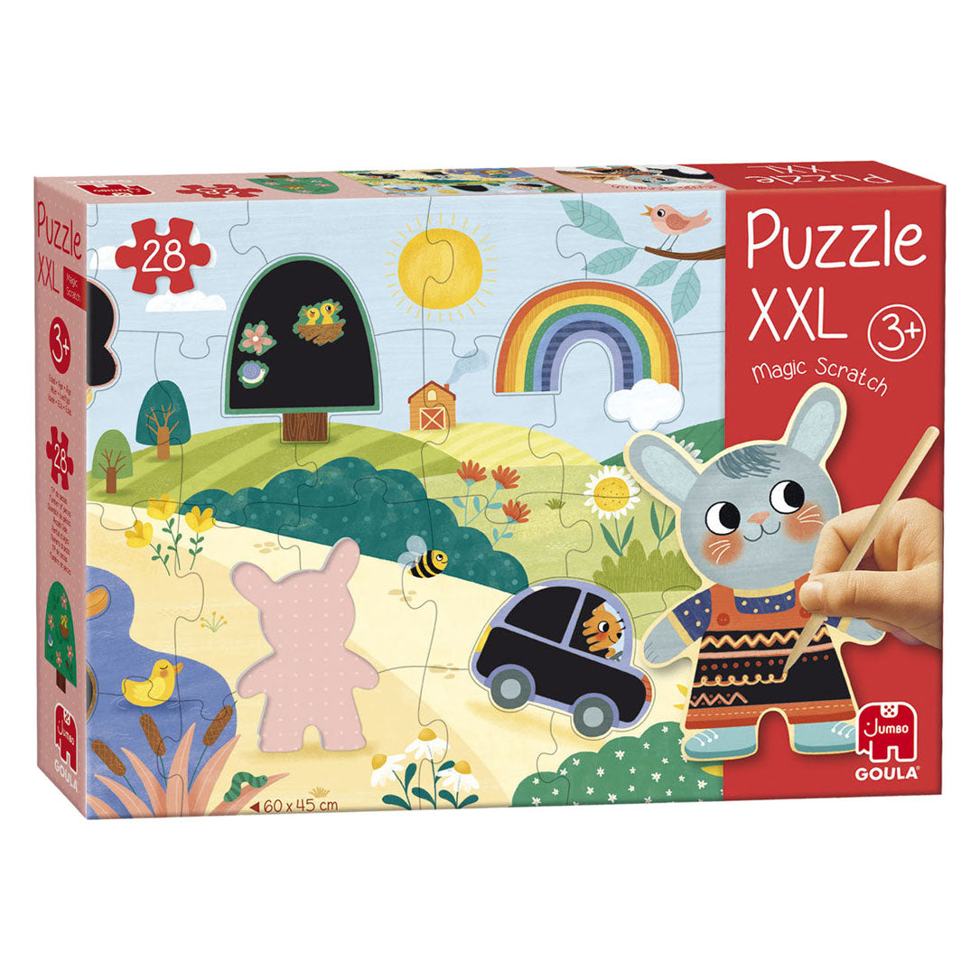 Jumbo goula puzzel xxl magische kraspuzzel - 27st.