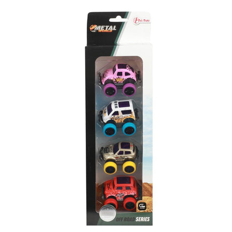 Toi-toys toi toys metal pull-back off road mini auto's set a 4
