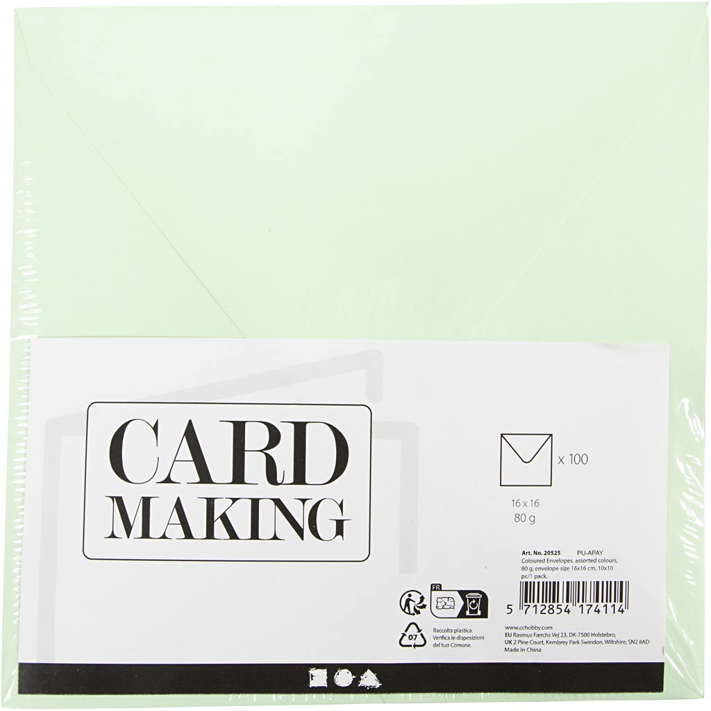 Creativ company https: www.cchobby.nl gekleurde-enveloppen-afmeting-envelop-16x16-cm-80-gr-diverse-kleuren-10x10-stuk-1-doos