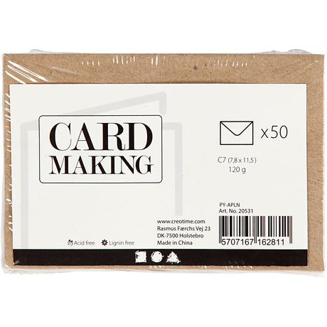 Creativ company https: www.cchobby.nl gerecyclede-envelop-afmeting-envelop-7-8x11-5-cm-120-gr-naturel-50-stuk-1-doos