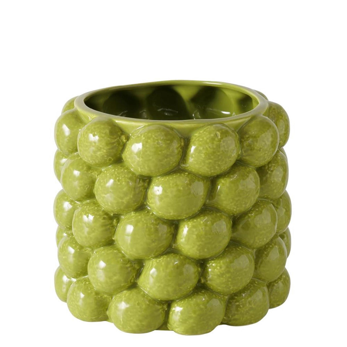 Boltze home bloempot lime dia16x14cm porselein groen