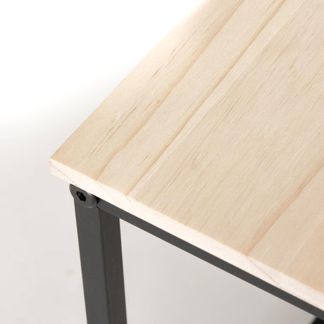 Boltze home bijzettafel boras 2-delig ijzer en dennenhout h35 en 40cm