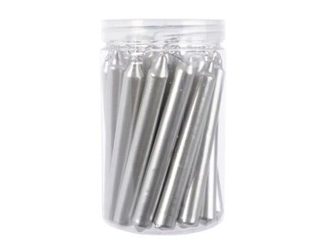 Decoris kerstboomkaarsjes metalic zilver 1,3x10.5 cm 22 stuks in koker