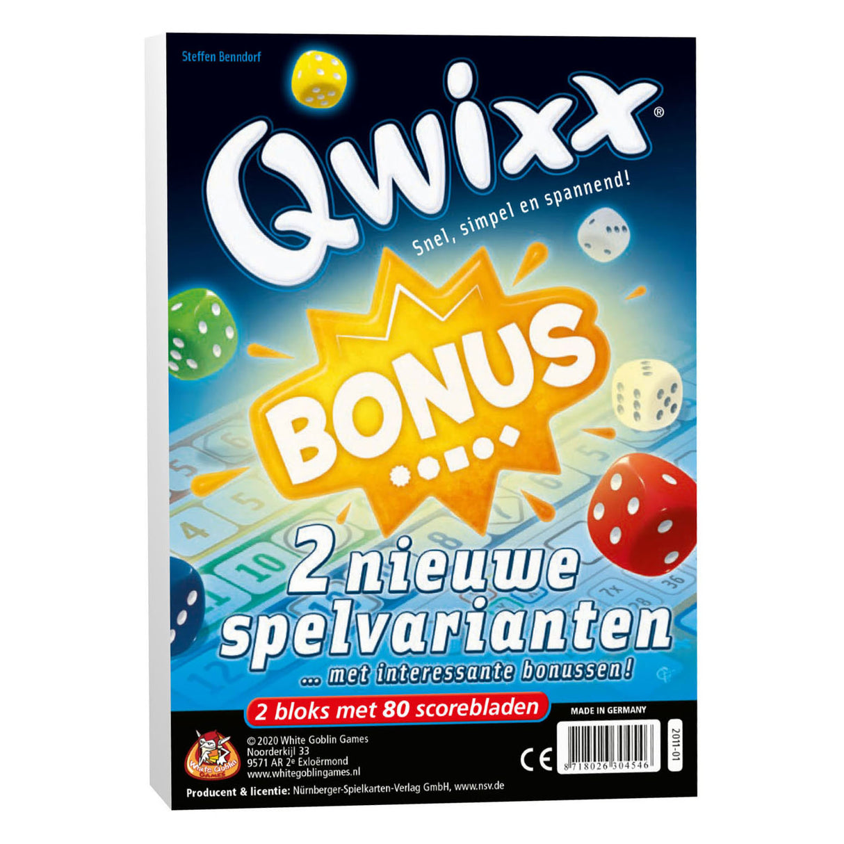 White Goblin Games Qwixx Bonus Dobbelspel