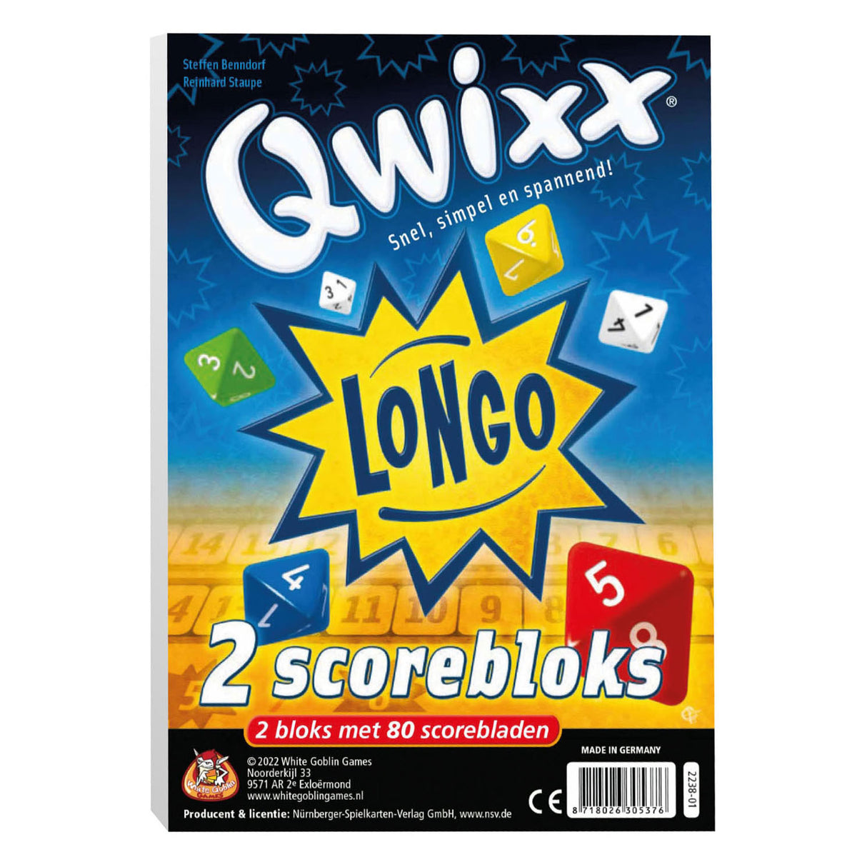 White goblin games qwixx longo bloks (extra scoreblocks)