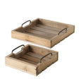Boltze home dienblad ronja hout 2-delig l20-30cm h5cm