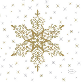 Duni servetten snowstars white 24x24cm