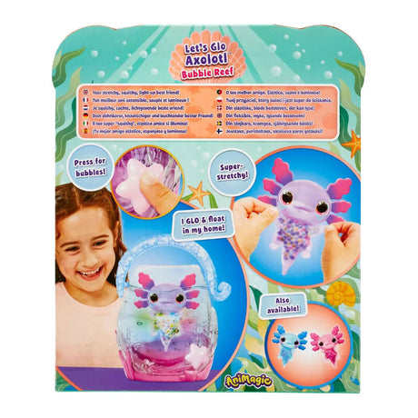 Goliath animagic let's glo axolotl aquarium - speelfiguur - lichtgevende axolotl - met eigen aquarium
