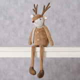 Boltze home bungelbeentjes hert wilmo h12,7cm bruin polyester