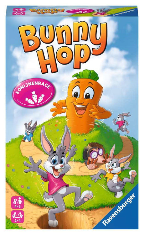 Ravensburger bunny hop konijnenrace pocket bordspel