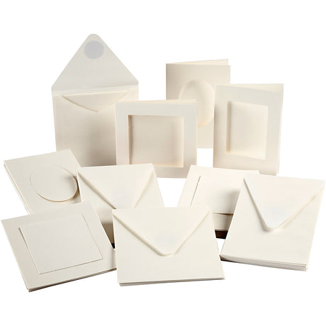 Creativ company https: www.cchobby.nl passepartout-kaarten-afmeting-kaart-10-5x15-12-5x12-5-cm-inhoud-kan-varieren-off-white-50-set-1-doos