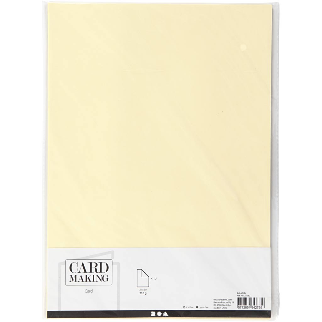 Creativ company https: www.cchobby.nl karton-a4-vel-210x297-mm-210-gr-pastel-geel-10-vel-1-doos