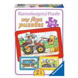 Ravensburger Graafmachine tractor en kiepauto 3x6 stuks