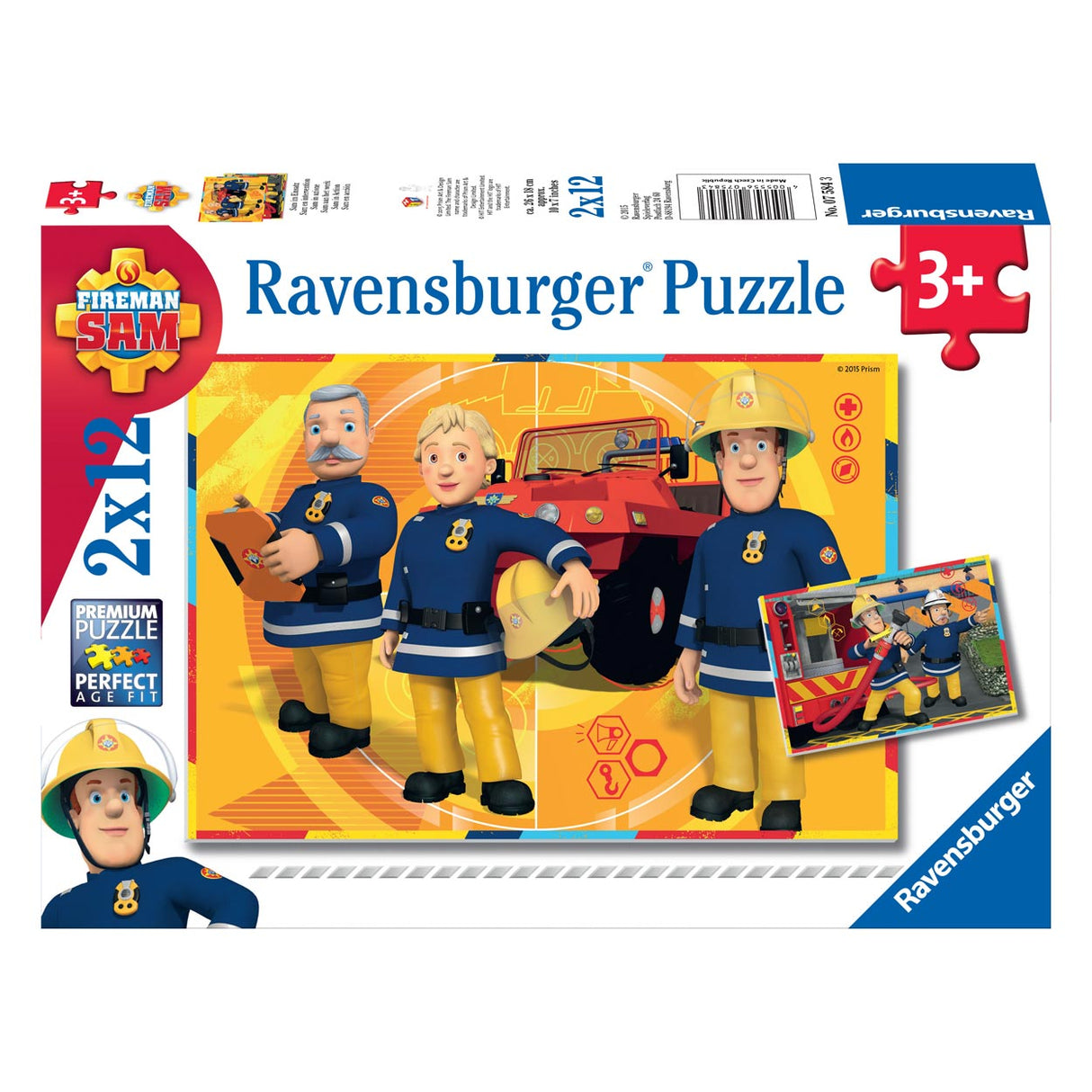 Ravensburger Pompjee Sam: Sam op der Aarbecht 2x12 Stécker