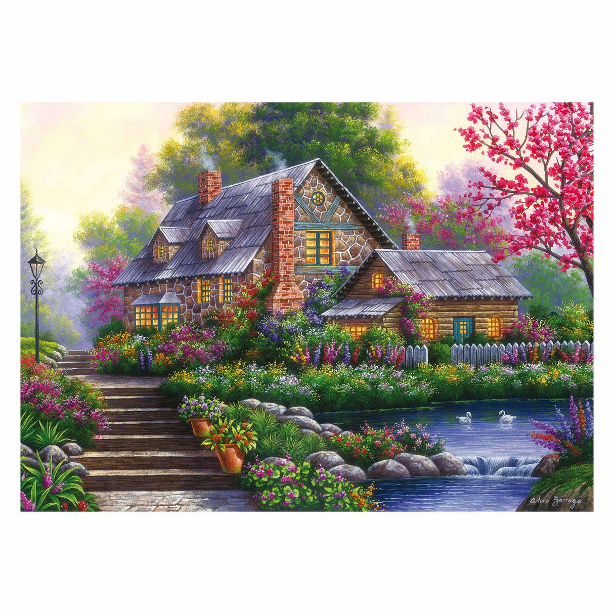 Ravensburger Puzzel Romantische Cottage 1000st.