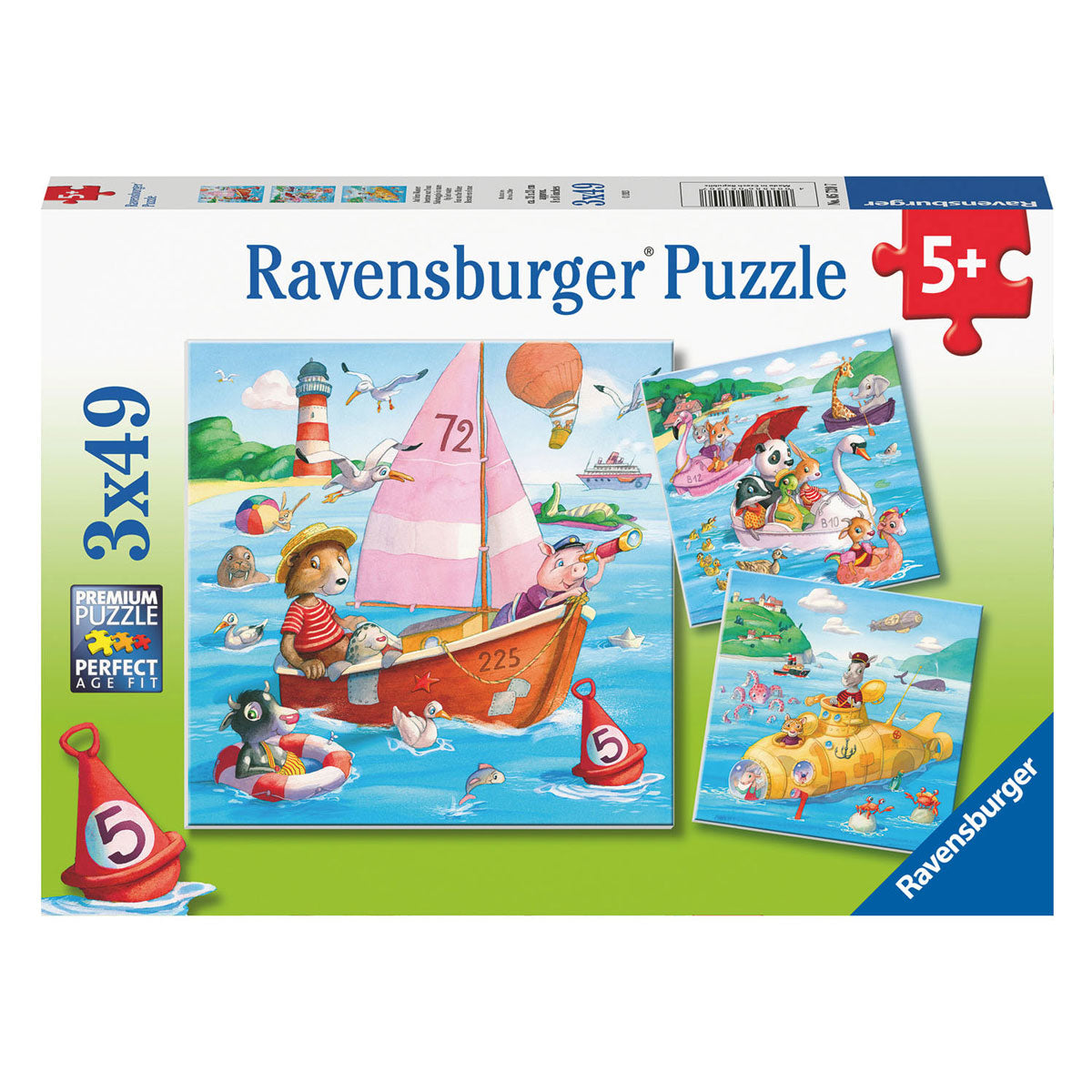 Ravensburger Watervoertuigen Legpuzzel 3x49st.