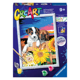 Ravensburger creart schilderen op nummer - zonsondergang honden