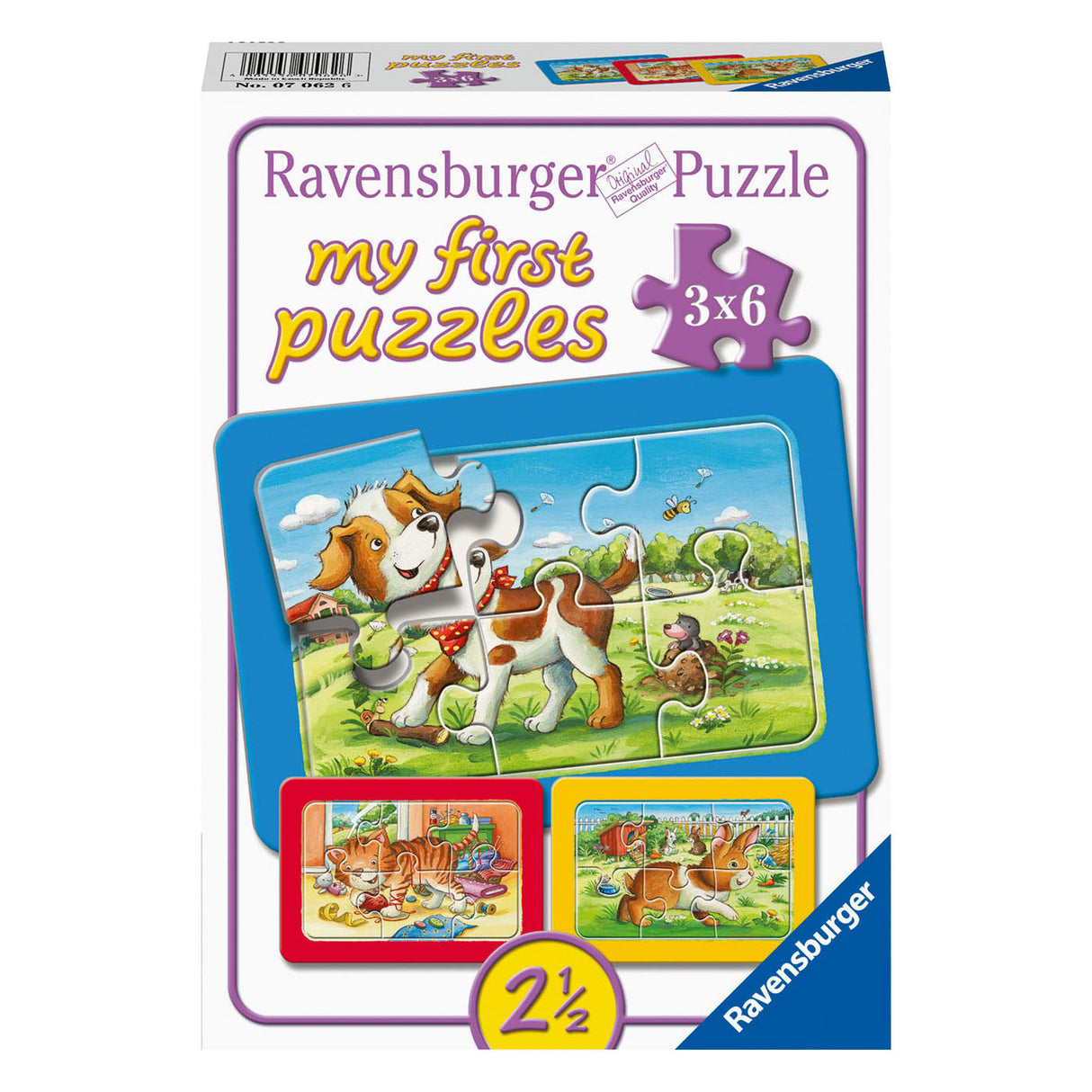 Ravensburger Legpuzzel Mijn Dierenvriendjes, 3x6st.